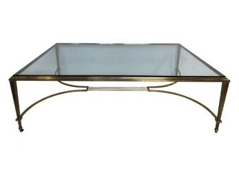Brass And Glass Regency Coffee Table