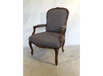 Blue Check Louis XV Chair