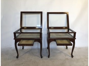 Pair Of Glass Top Display Cases