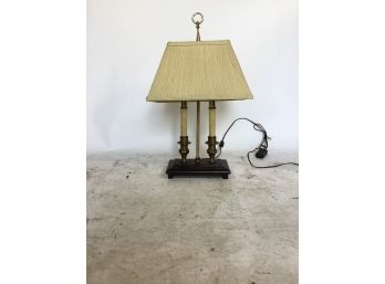 Brass-Finish Double Candle Lamp