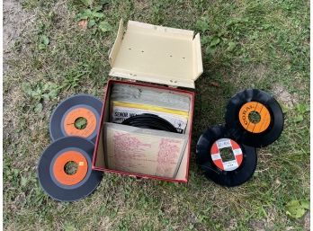 45s Record Box With Jackets And 45s