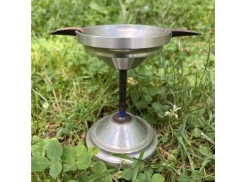 Art Deco Metal Tabletop Desk Pedestal Ashtray Stars And Roping