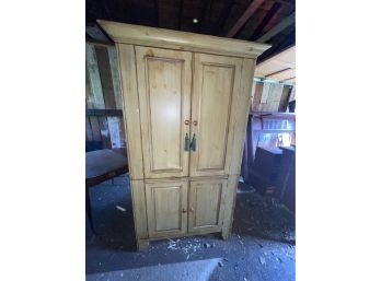 Awesome Large Vintage Green Hand-painted Armoire