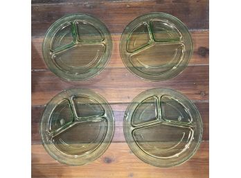 Beautiful Vintage Green Depression Grill Plates