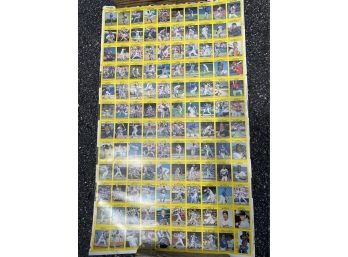 Uncut Sheet Of 1991 Fleer Baseball Cards