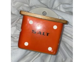 Vintage W Germany Art Deco Polka Dot Salt Crock For Wall Or Counter Table