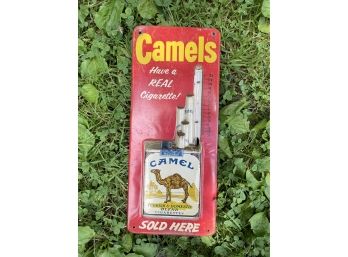 Vintage 3 Dimensional Camels Cigarettes Advertising Thermometer