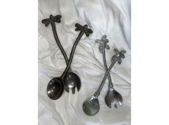 Dragonfly And Palm Tree Salad Servers