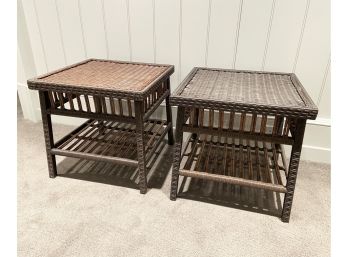 Pair Of Wicker Side Tables