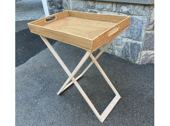 West Elm Woven Butler Tray And Stand