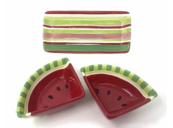 Boston Warehouse Watermelon 3-piece Snack Serving Set