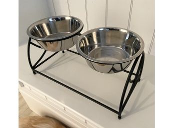 Dog Food And Water Bowls With Stand