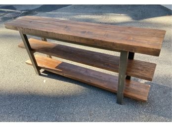 Three Tier Wood And Metal Console Table From Crate And Barrel