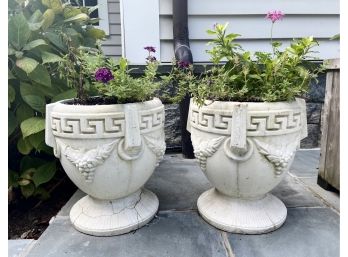 Pair Of Greek Key Planters