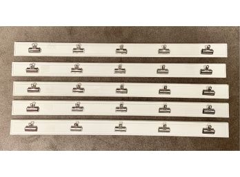 Five White Wood Clip Racks From Pottery Barn