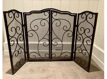 Tri-Fold Black Metal Fireplace Stand