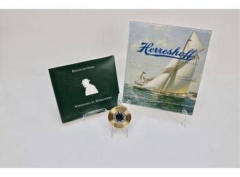 Set Of Nathanael Herreshoff Books And A Compass Collectible