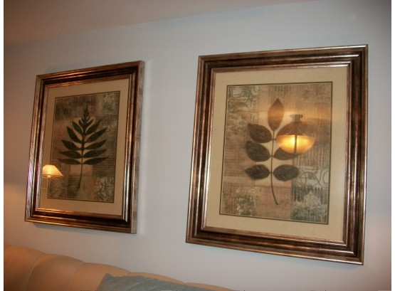 Lovely Pair Floral Prints - Nicely Framed - Nice Size (Take A Look VERY Nice)