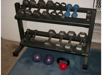 TDS Dumbbells - 14 Weights - 4lbs - 30lbs - Looks Complete - Comes With Rack