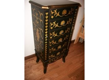 Fabulous Hand Painted Jewelry Armoire - Very Decorative - All Hand Painted - Spacious Interior