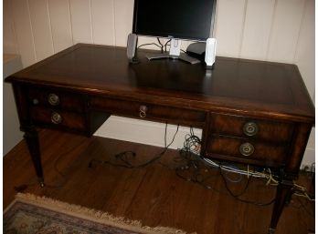 Beautiful LILLIAN AUGUST Leather Top Desk - 5 Drawers - $2,800 Retail Price