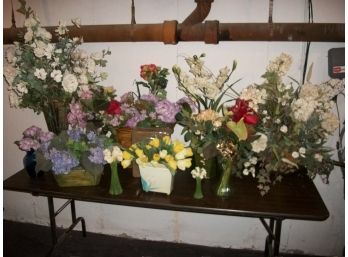 Nine Beautiful Dried Flower Arrangements - Various Sizes - Very Pretty - Nice Lot