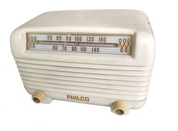 Philco Transitone Vintage Midcentury Tube Radio In White Model 49-504-121