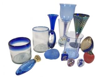 Collection Of 14 Hand-Blown Glass Items