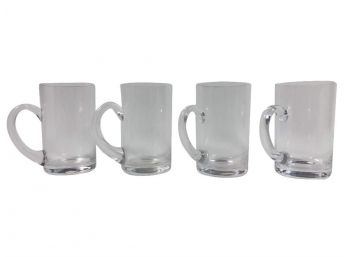 Four Matching Tiffany Special Occasion Glass Mugs