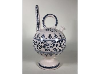 Hand-Painted Blue And White Jug