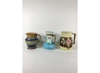 Trio Of Pottery/Majolica