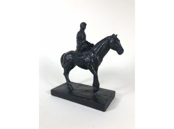 Plaster Statuette Of Horse And Jockey
