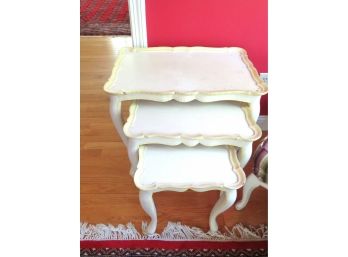 French Provincial Shabby Chic Set Of Nesting Tables