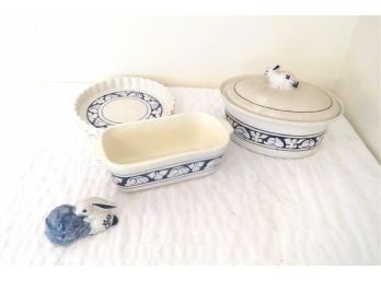 Pottery Shed Dedham Pottery Lot Of Kitchen Items