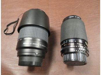 Rikinon 55mm Lens And Nikon Nikkor 70-300mm Lens