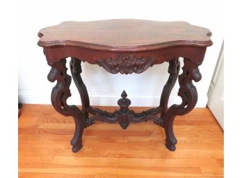 Carved Walnut Antique Oval Table