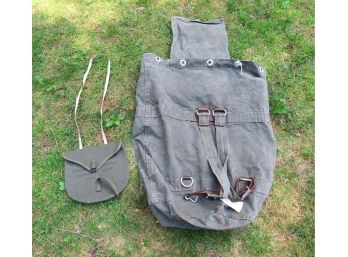 2 Canvas Military Style Duffle Bag And Pouch