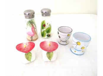 Vintage Salt And Pepper Shakers And Egg Cups