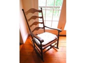 Ladder Back Rocking Chair With Rush Seat