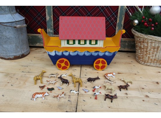 Werner Handmade Noah's Ark With Miniature Animals!