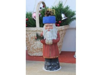 12' Ino Schaller Old World Santa Candy Container - Pine Cone Hat!