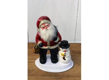 EARLY NUMBER Ino Schaller Santa And Snowman Candy Container