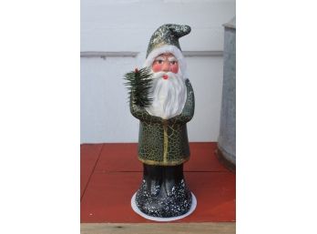 12' Ino Schaller Green/Gold Coat Father Christmas Candy Container