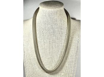 Interesting Sterling Silver 925 Round Woven Chain Necklace