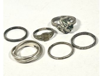 Lot 6 Vintage Sterling Silver Rings