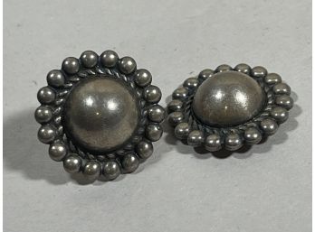 Vintage Sterling Silver Round Pierced Earrings (one Needs Post)