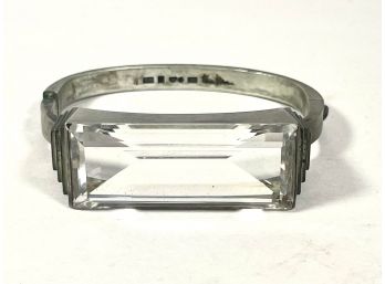 Rare Wiwen Nilsson Rock Crystal Sterling Silver MCM Art Deco Bracelet