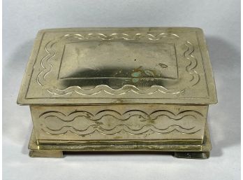 Silver Plate Hand Crafted Footed Trinket Jewelry Box