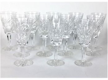 12 Beautiful Waterford Fine Crystal Sherry Glasses Ashling Cut