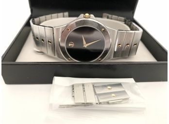 Movado Men's 2 Tone Watch With Original Box & Manual - Gently Used - Running